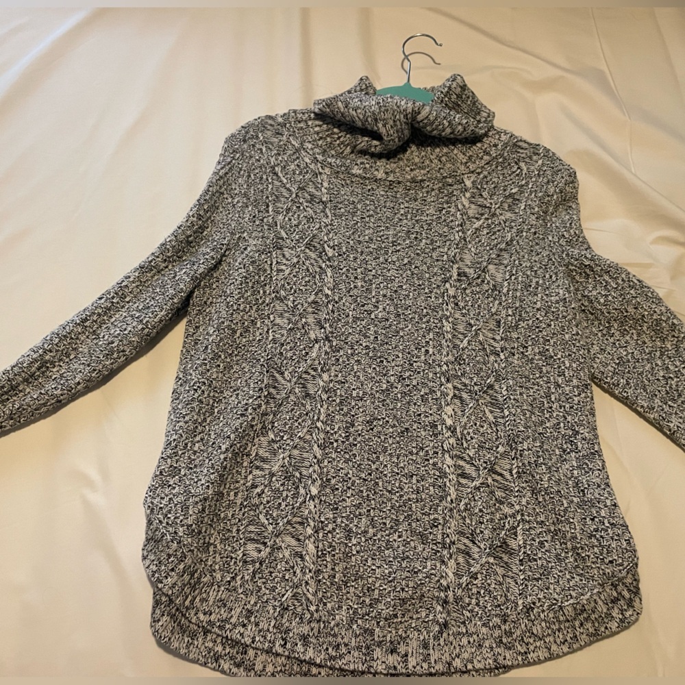 Turtle neck cable knit sweater